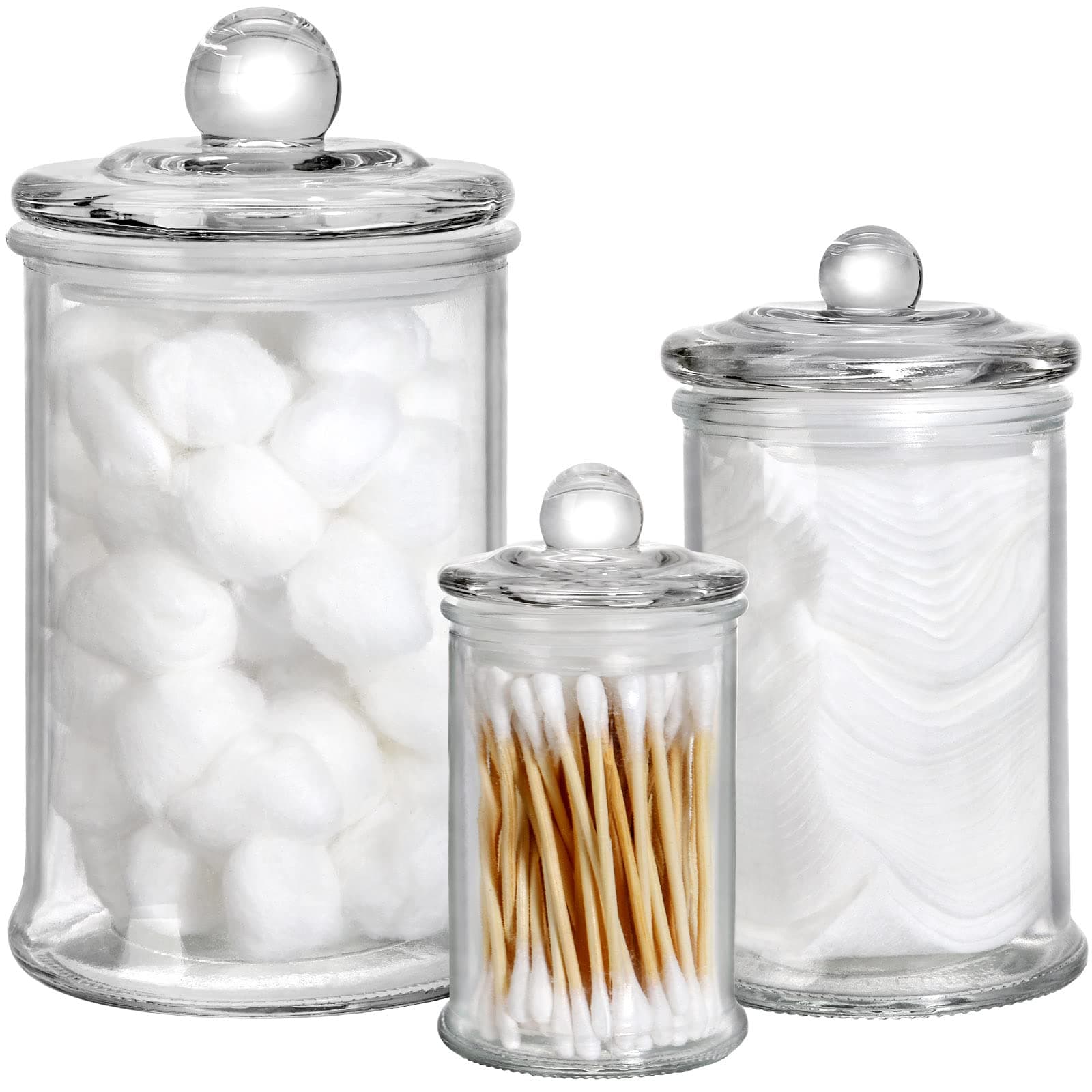 Easeen Mini Glass Apothecary Jars Bathroom Storage Canisters