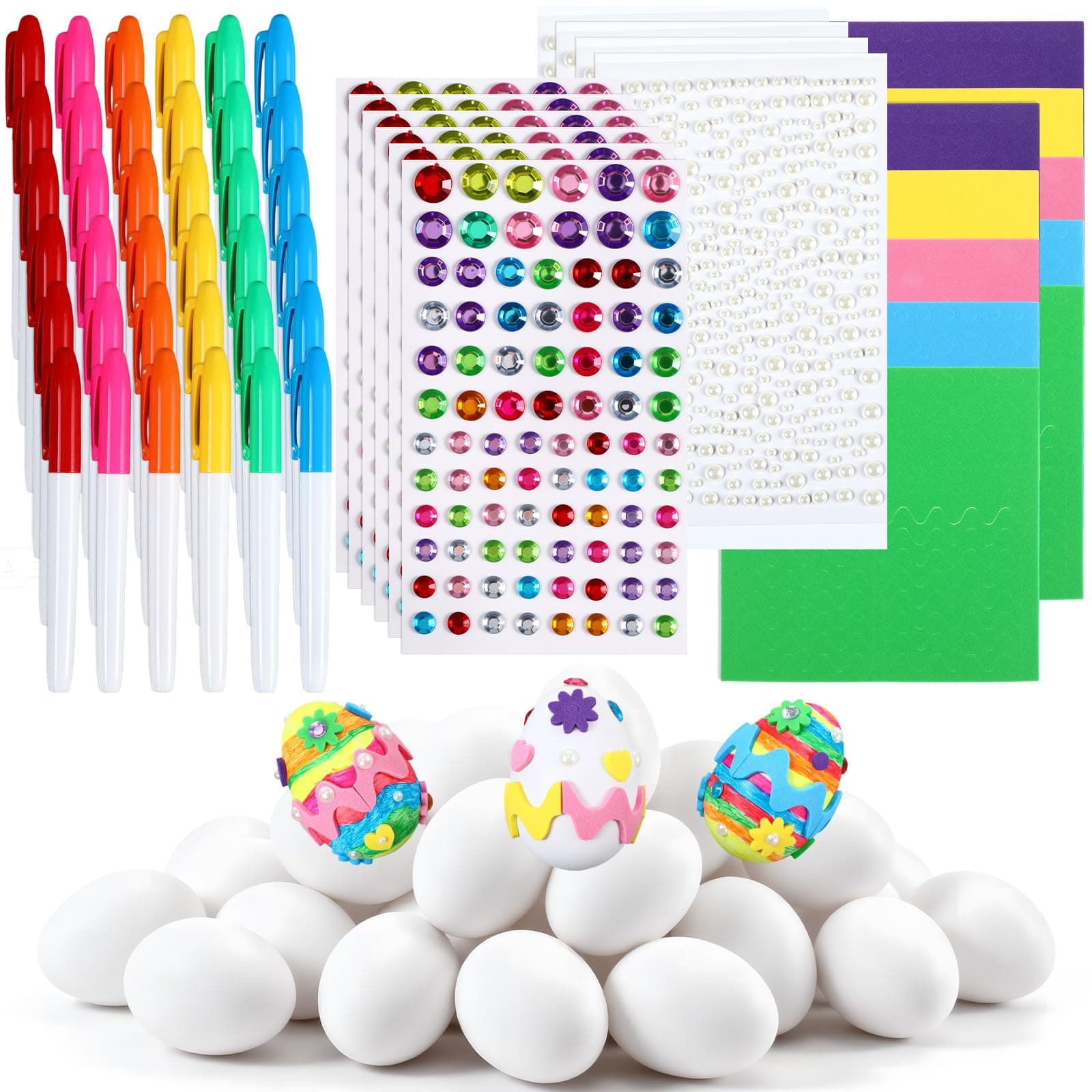 Easter Egg Decorating DIY Kit with Gems and Stickers