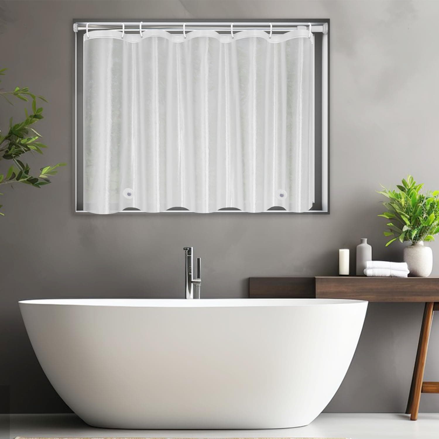 EMLTHORY Waterproof Bathroom Window Curtain