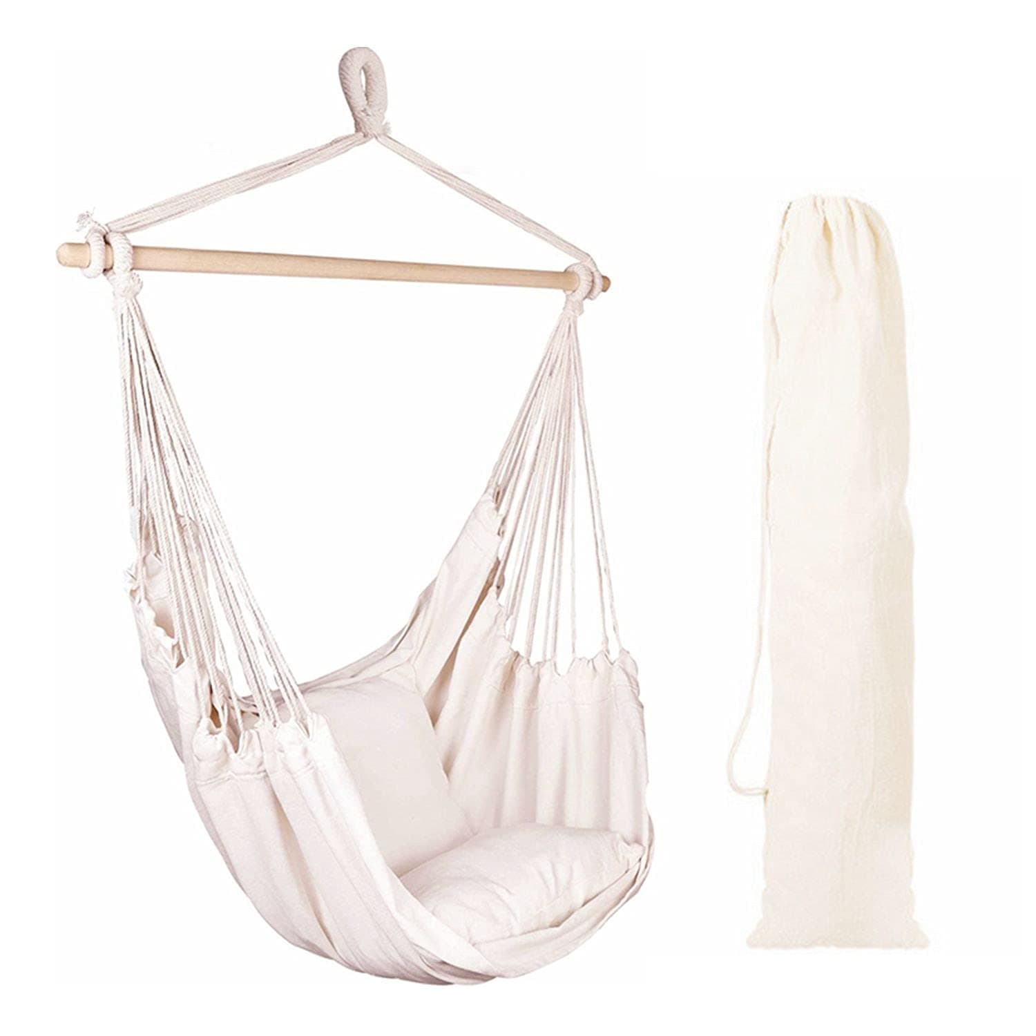 EverKing Hanging Rope Hammock Chair Porch Swing Seat, Large