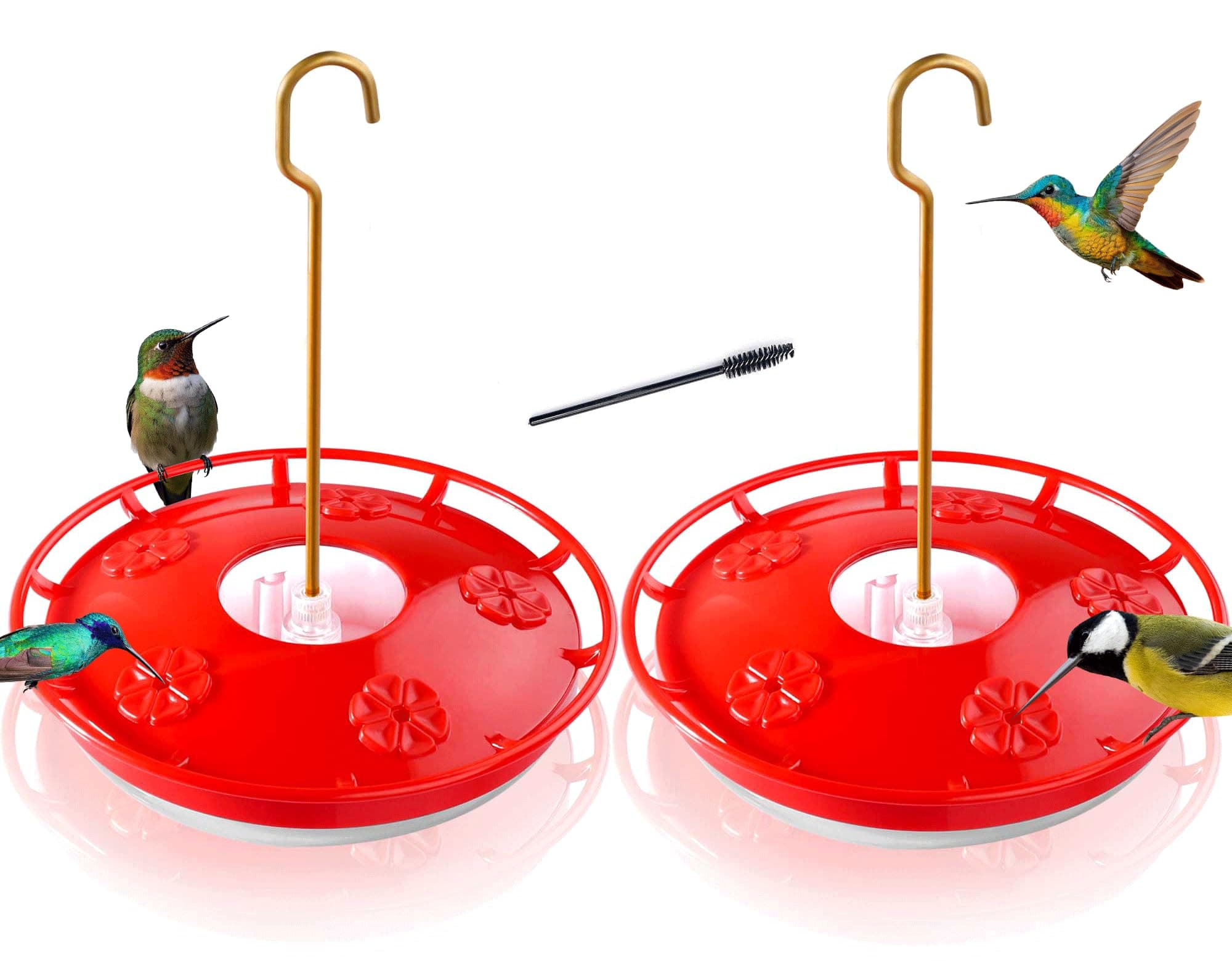 eWonLife Hummingbird Feeders 2-Pack, 16oz Saucer Style