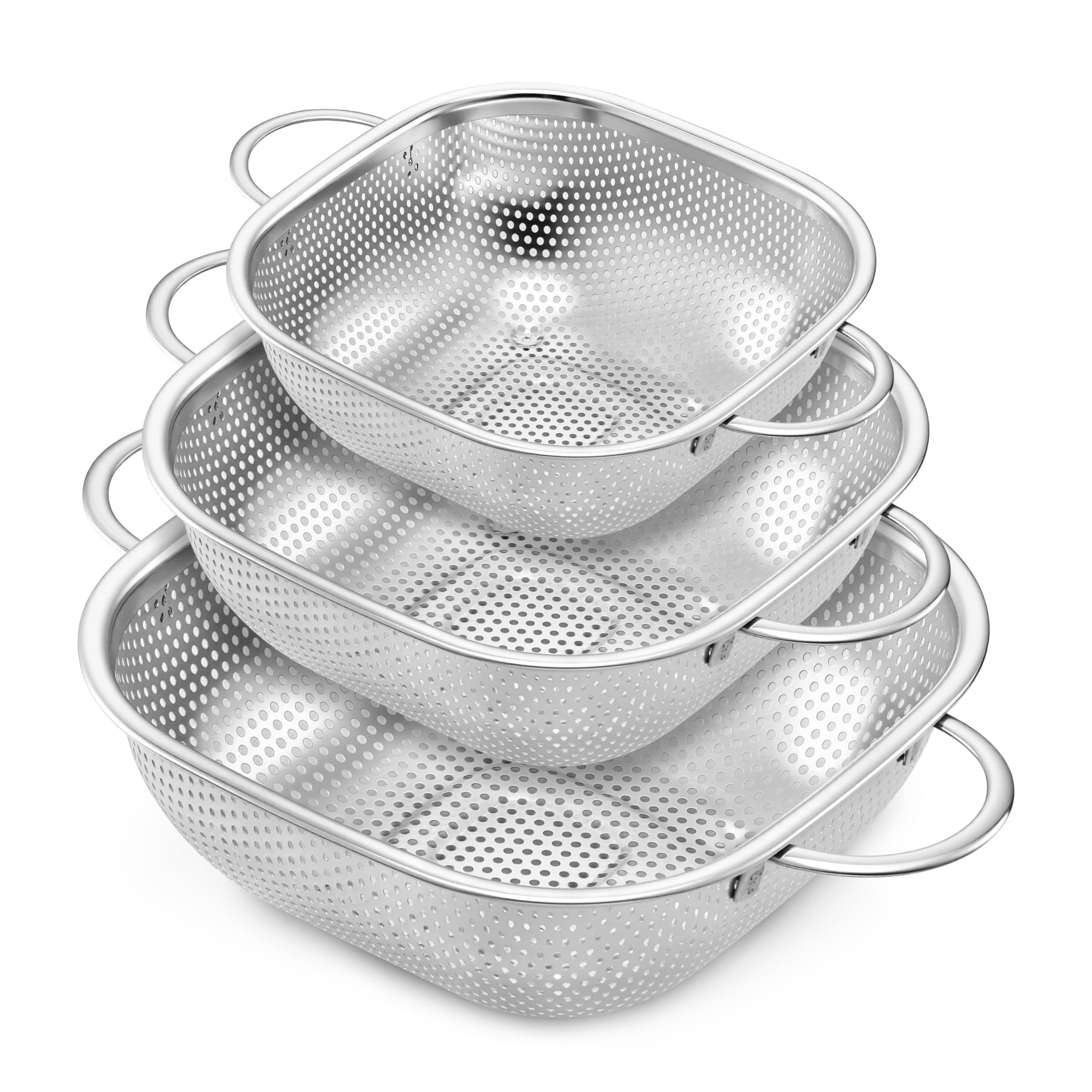 ExcelSteel 3-Piece Stainless Steel Colander Set