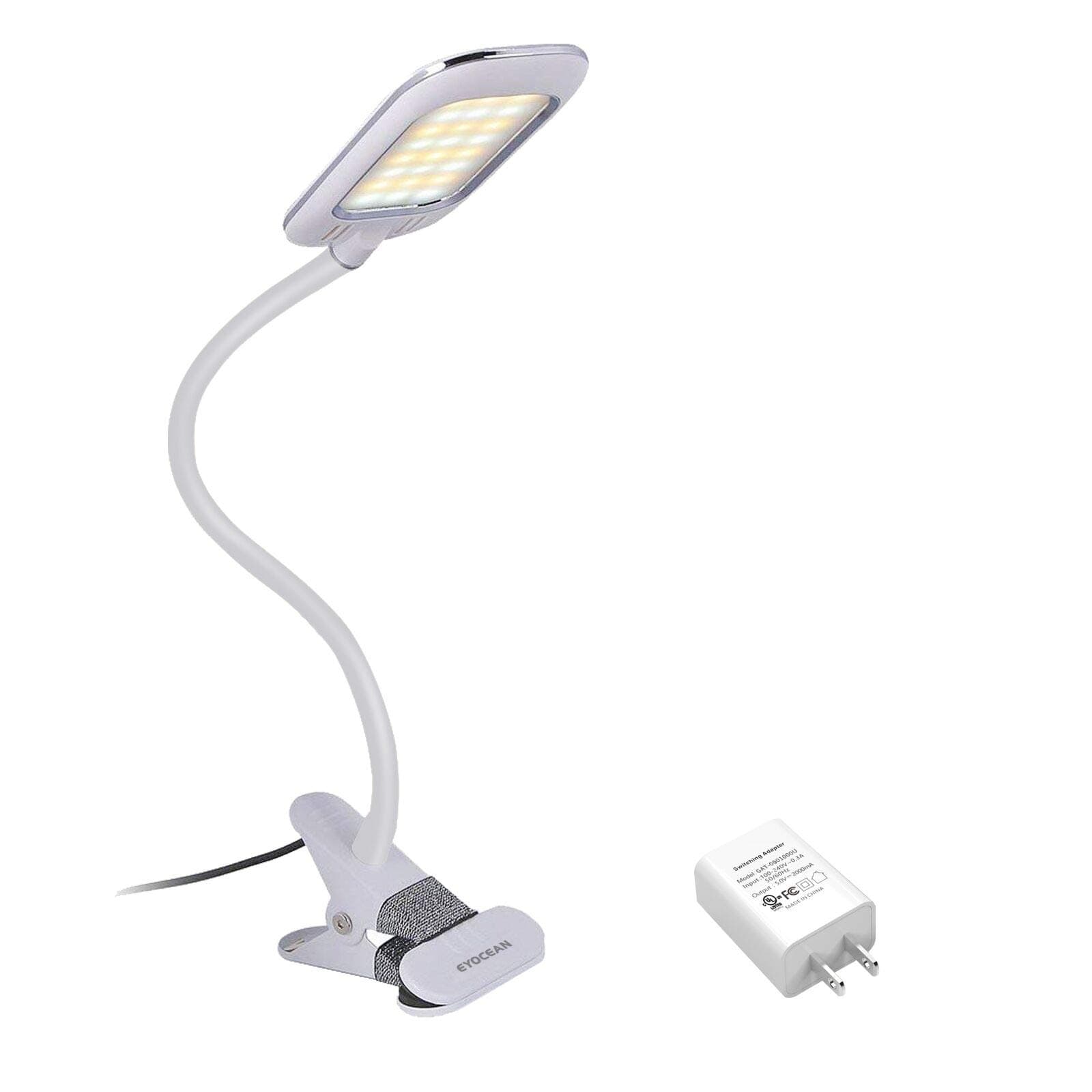 EYOCEAN LED Reading Light Dimmable Clamp for Headboard or Shelf