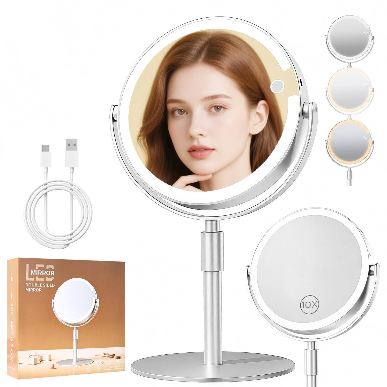 Fancii 10x Lighted Magnifying Makeup Mirror