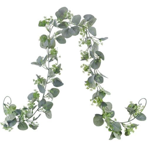 Faux Eucalyptus Garland With Seasonal Filler — 6ft