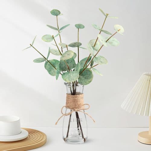 ANNIE and PANDA 3-Pack Faux Eucalyptus Stems with Seeds, 31 Inches