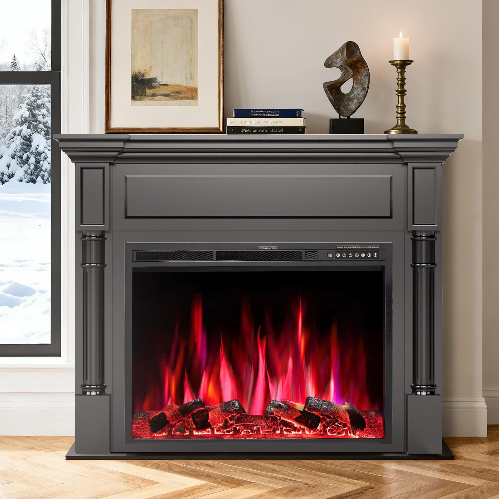 Faux Fireplace Frame with LED Insert