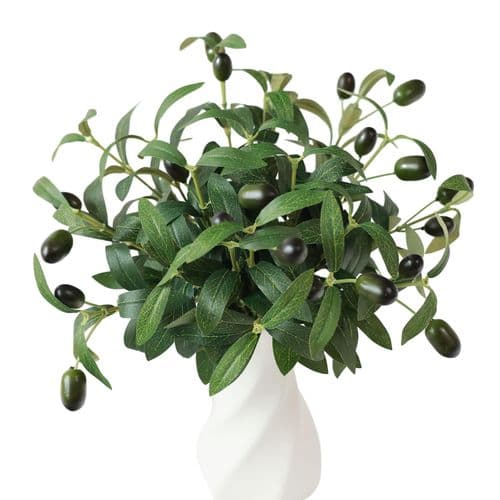 Faux Olive Branch Garland with Berries