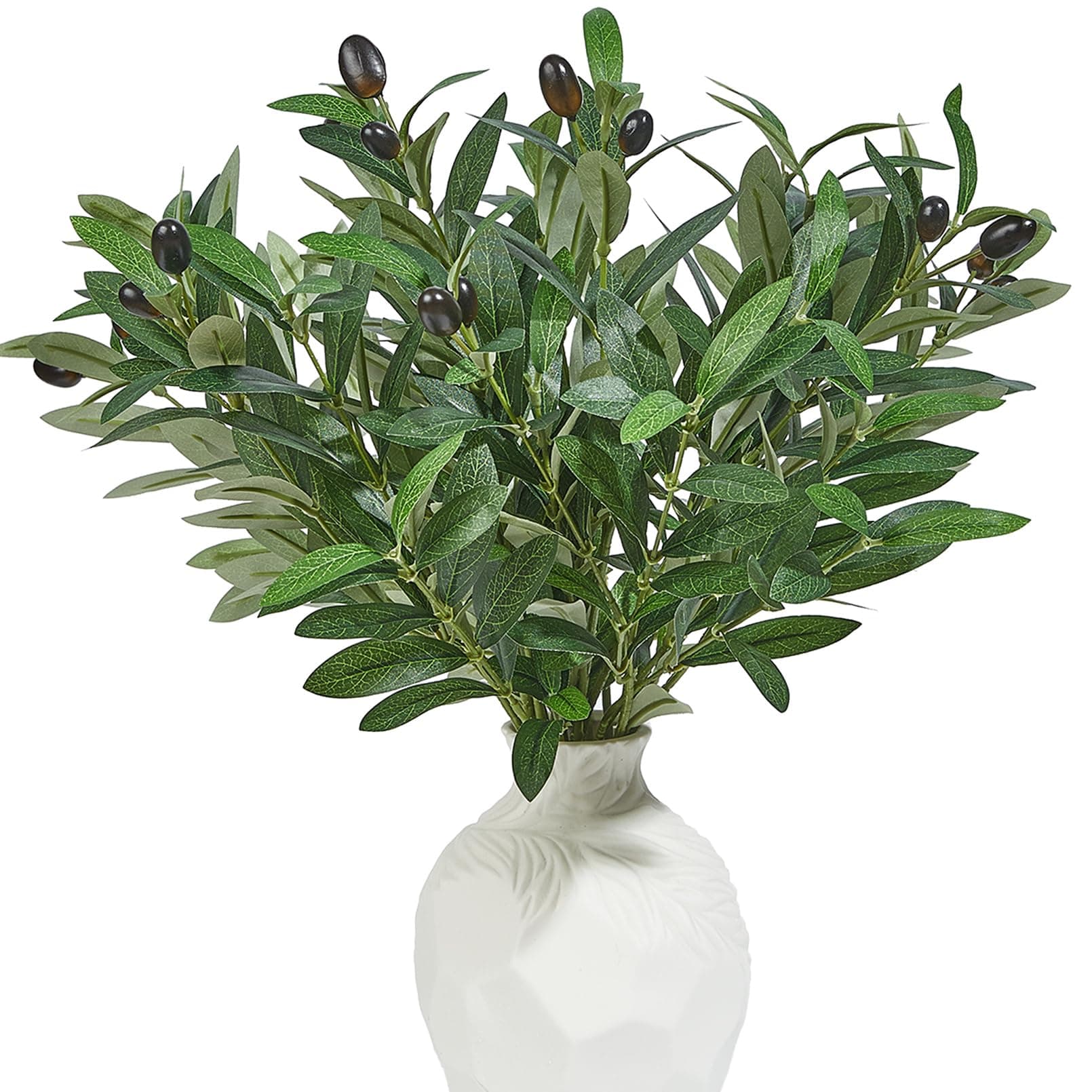 Faux Olive Tree Branches in Pot