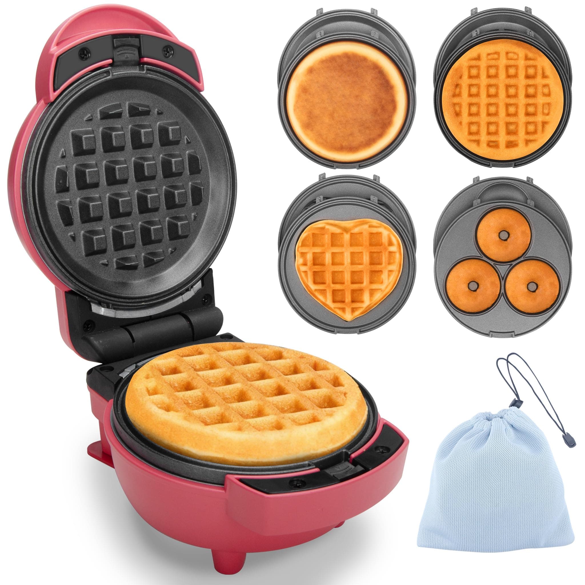 FineMade Mini Waffle Maker (Tiny 2-Inch Bites)
