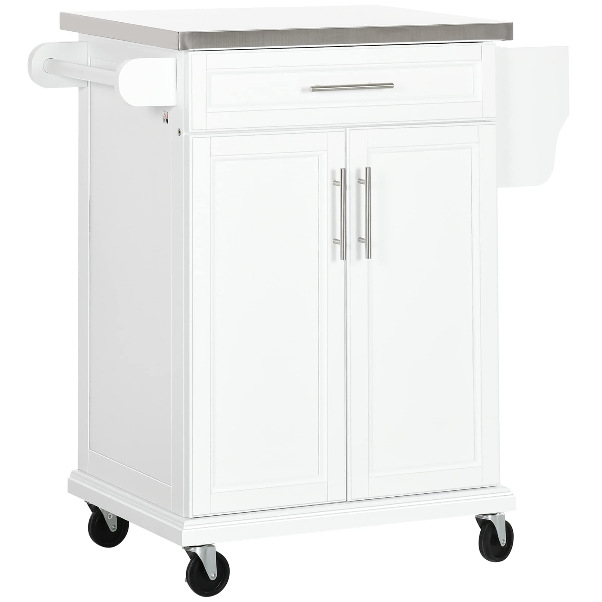 FIVESHOW Mobile Kitchen Island Cart with Marble Top