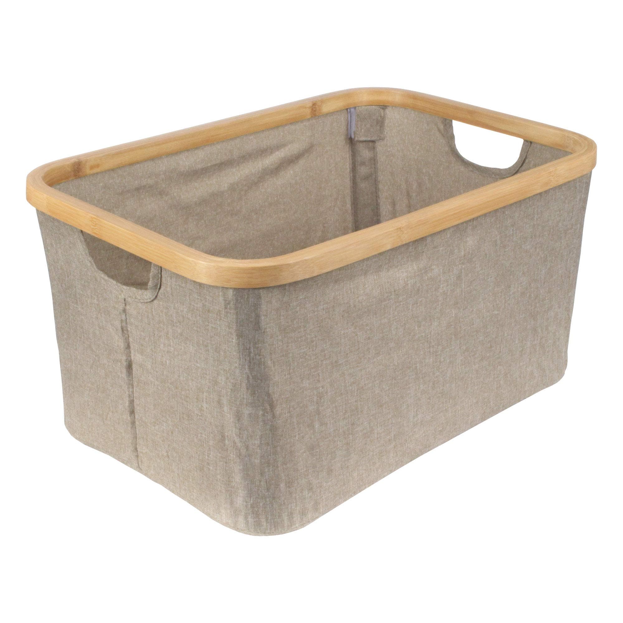 Foldable Bamboo Laundry Hamper (No Lid, Rectangular)