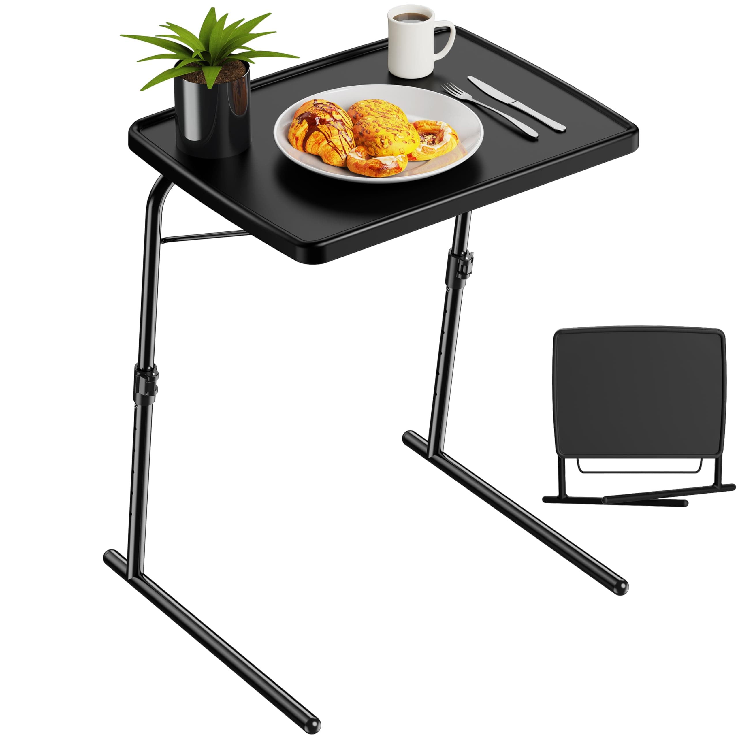 Folding TV Tray Adjustable Dinner Table Wooden