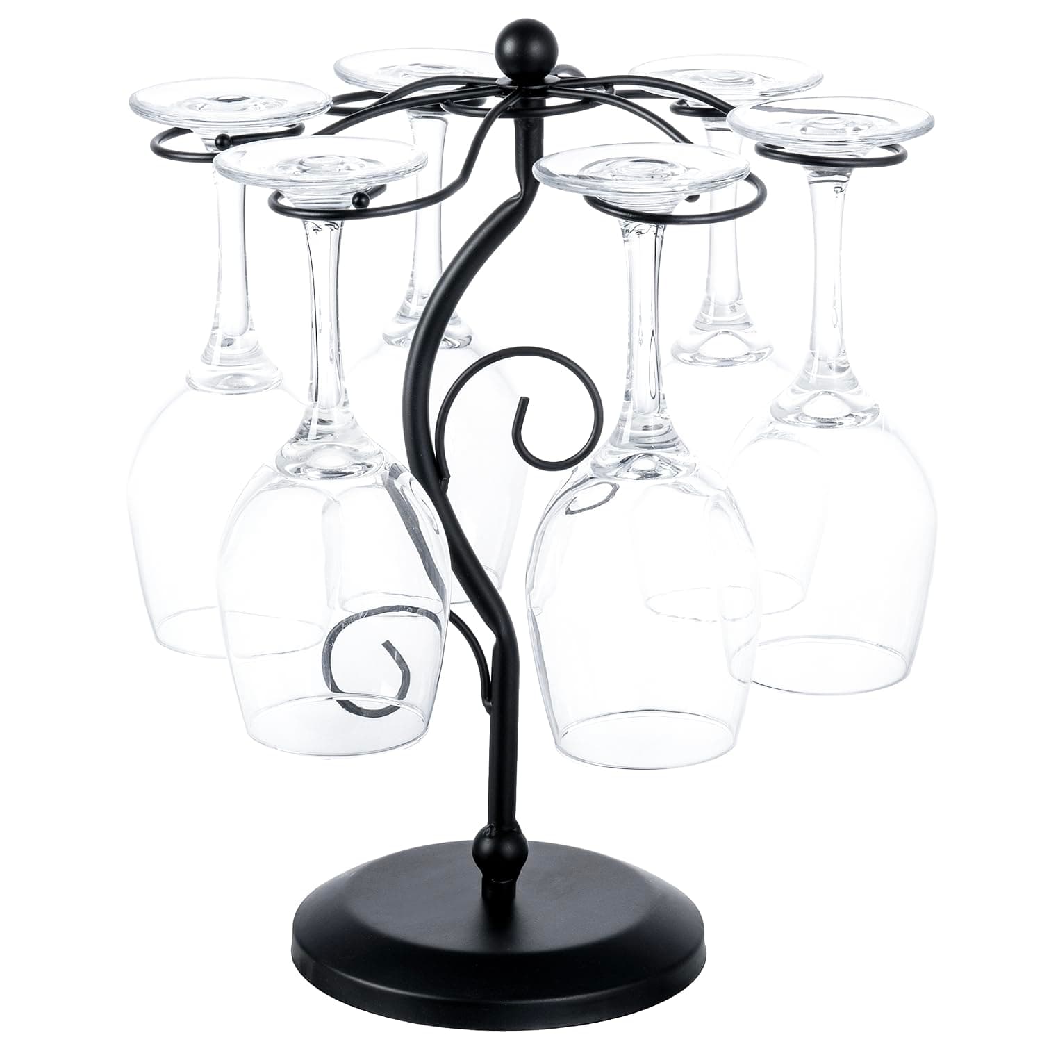 FOMANSH Countertop Wine Glass Holder (6 Hooks)