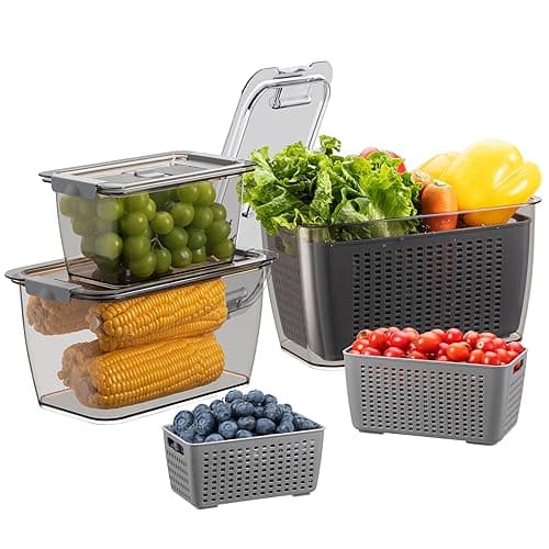 Freshmage Fruit Storage Containers for Fridge, 4-Pack