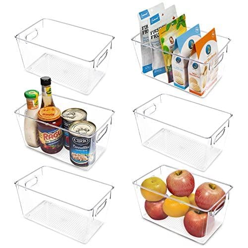 Clear Stackable Fridge Organizer Bins Set of 4