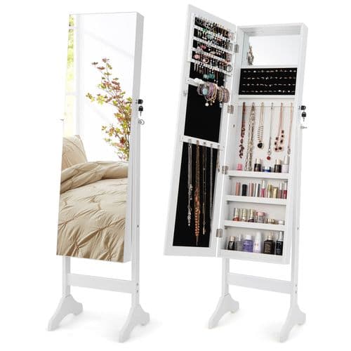 Full Length Mirror Jewelry Cabinet Floor Standing
