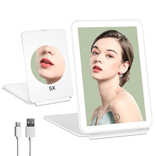 FUNTOUCH Rechargeable Travel LED Makeup Mirror