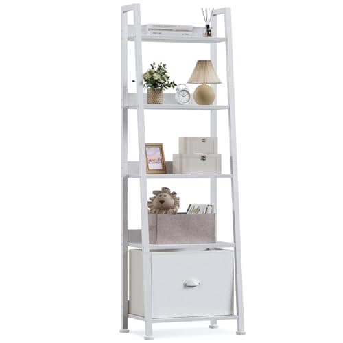 Furologee 4-Tier Ladder Shelf with Drawer