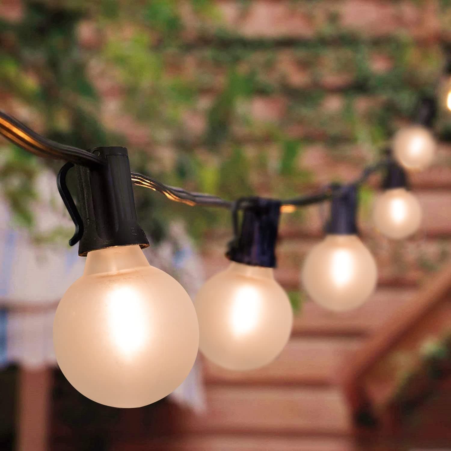 G40 Globe Outdoor String Lights 25ft Warm White LED Patio