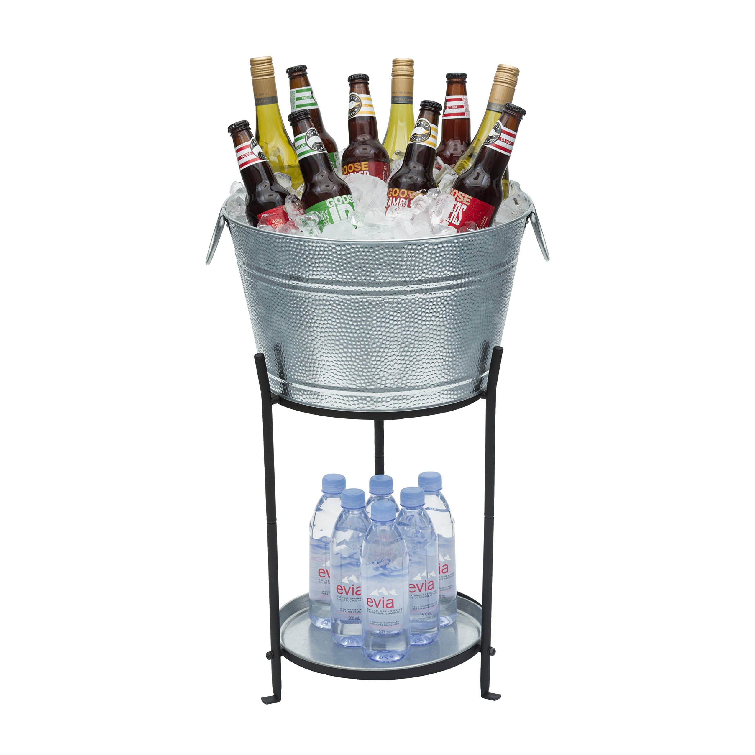 Galvanized Metal Beverage Cooler Tub with Stand