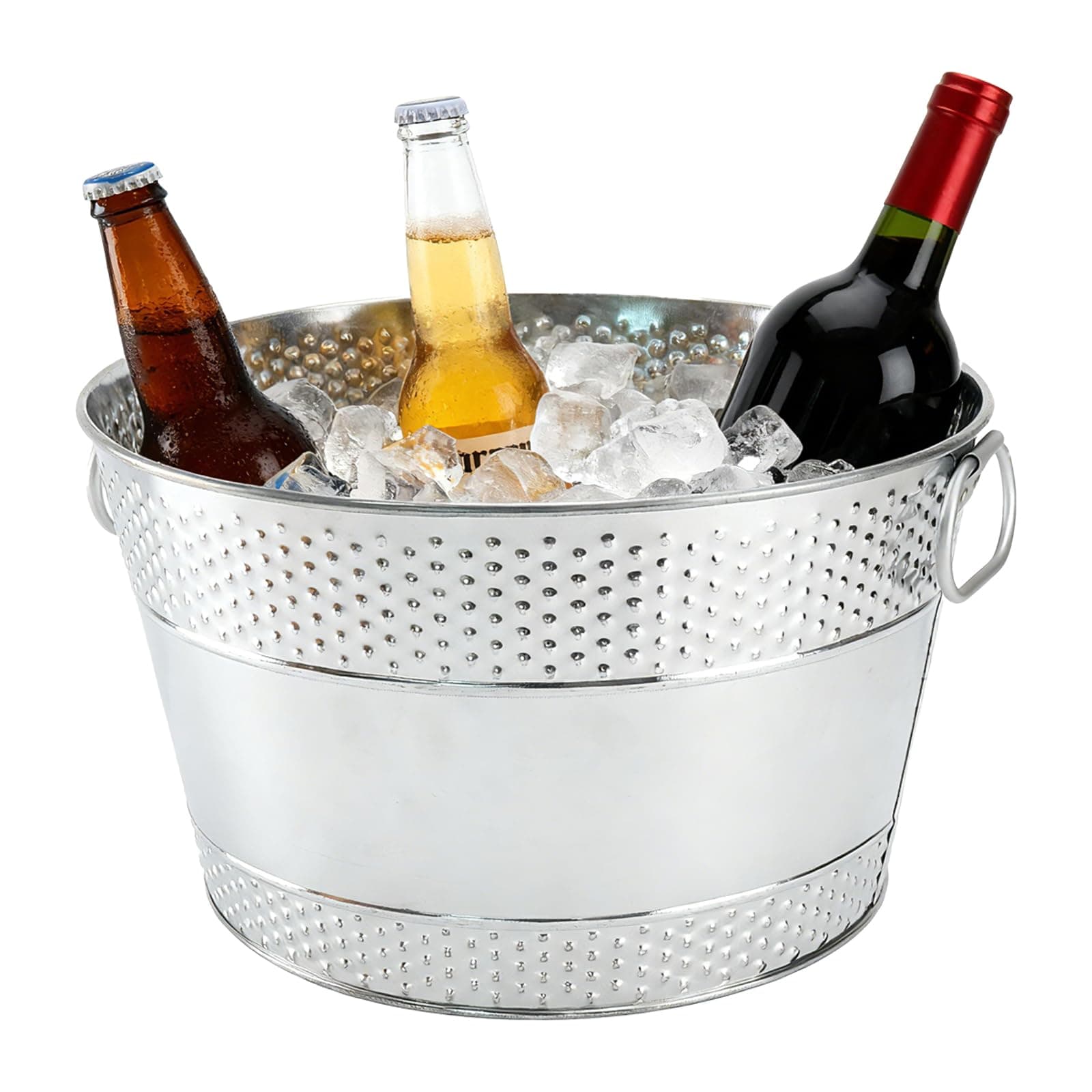 DAMSICO Galvanized Metal Drink Tub Ice Bucket for Parties