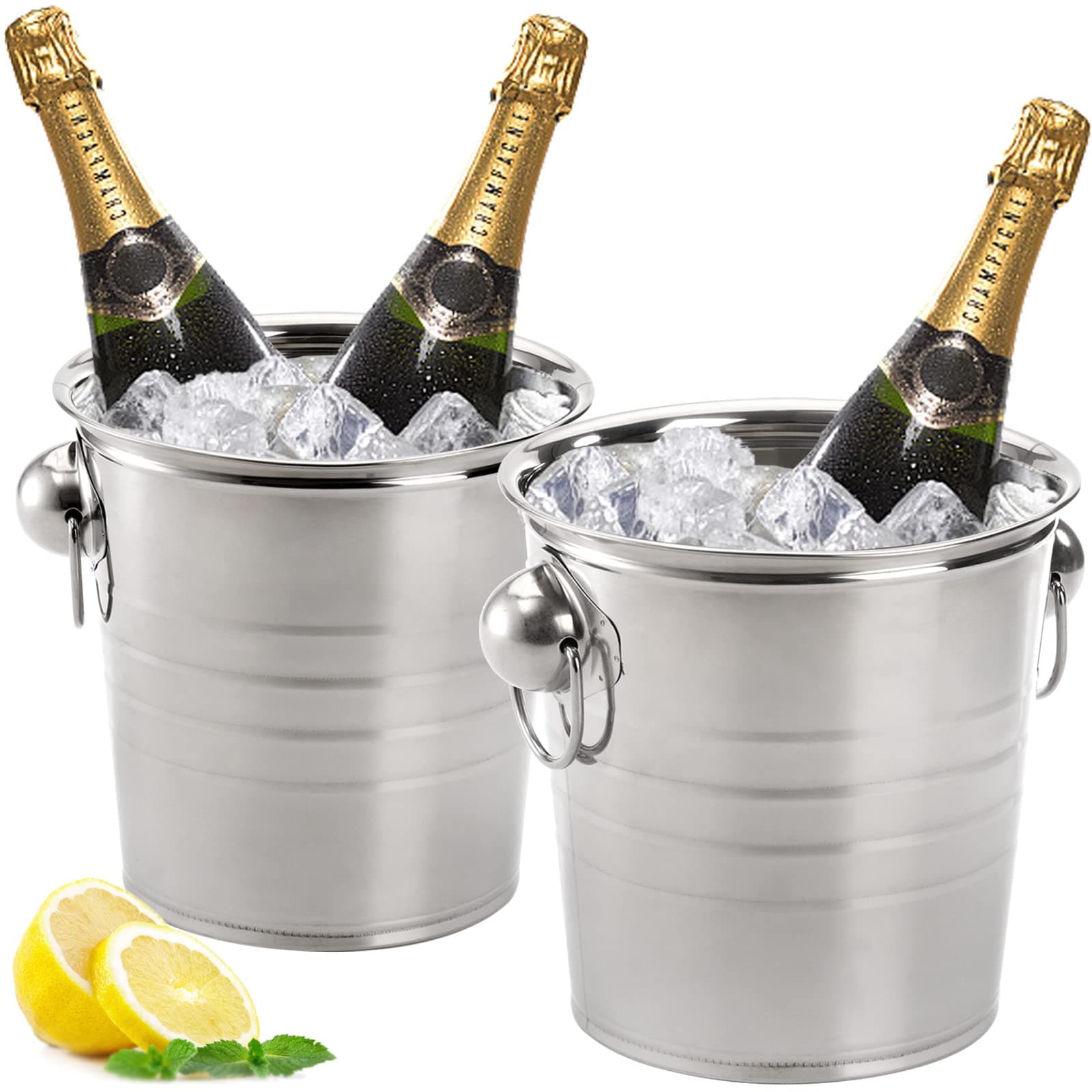 Galvanized Metal Ice Bucket Tubs - Set of 2