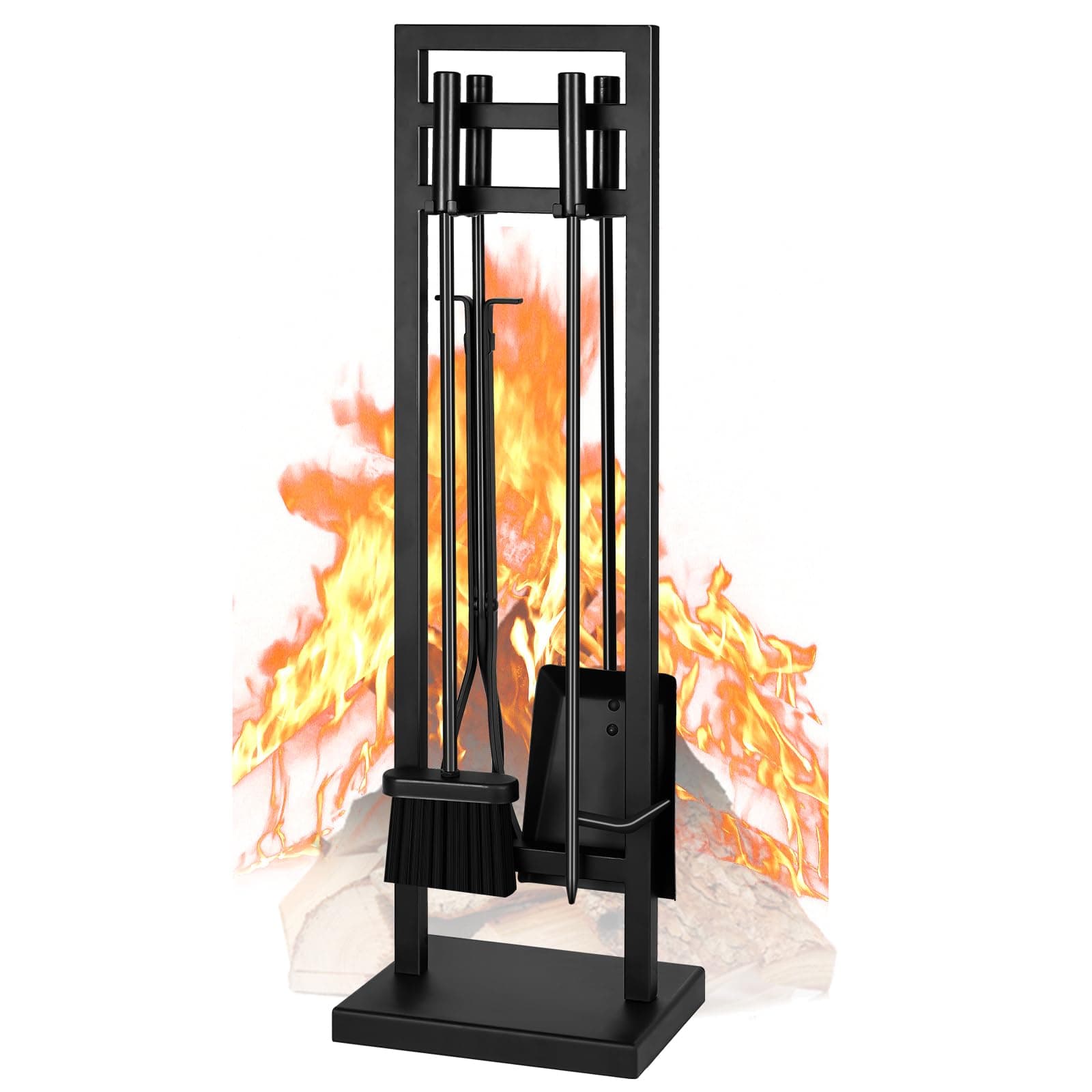 GameXcel 5-Piece Heavy-Duty Wrought Iron Fireplace Tools