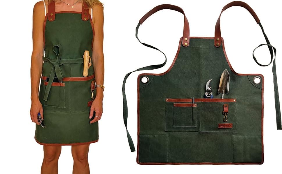 Canvas Garden Apron with 7 Pockets Adjustable