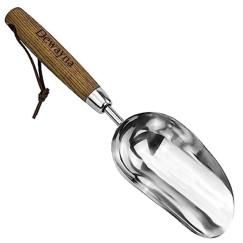 Stainless Steel Soil Scoop with Wood Handle