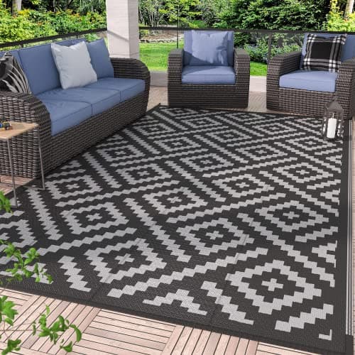GENIMO Outdoor Rug 5x8 Waterproof Stripe