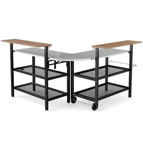 Giantex 2-Piece Outdoor Kitchen Grill Cart Set