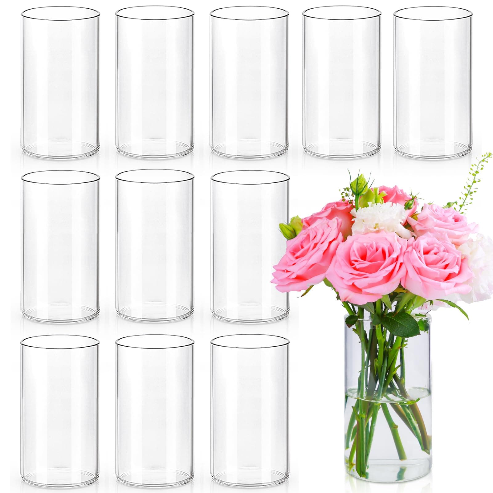 Glass Cylinder Vase Set (3-Piece)