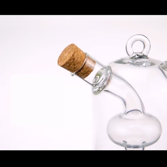 Glass Oil and Vinegar Cruet Bottle Set