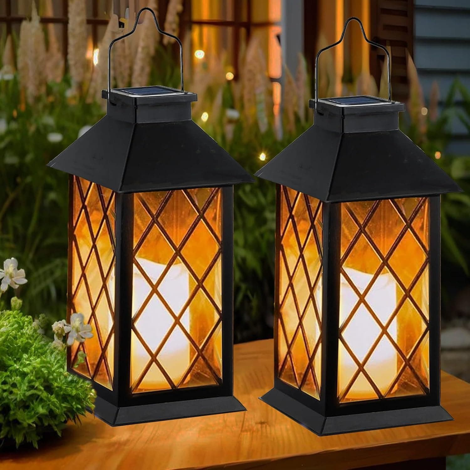 Glass Solar Outdoor Lantern