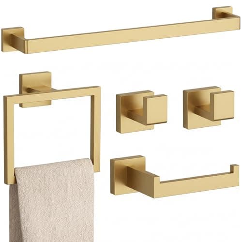 5-Piece Brushed Gold Bathroom Accessories Set