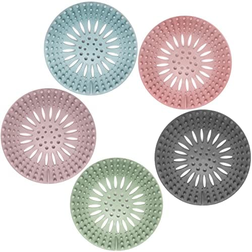Gotega Hair Catcher 5-Pack Flexible TPR Drain Covers