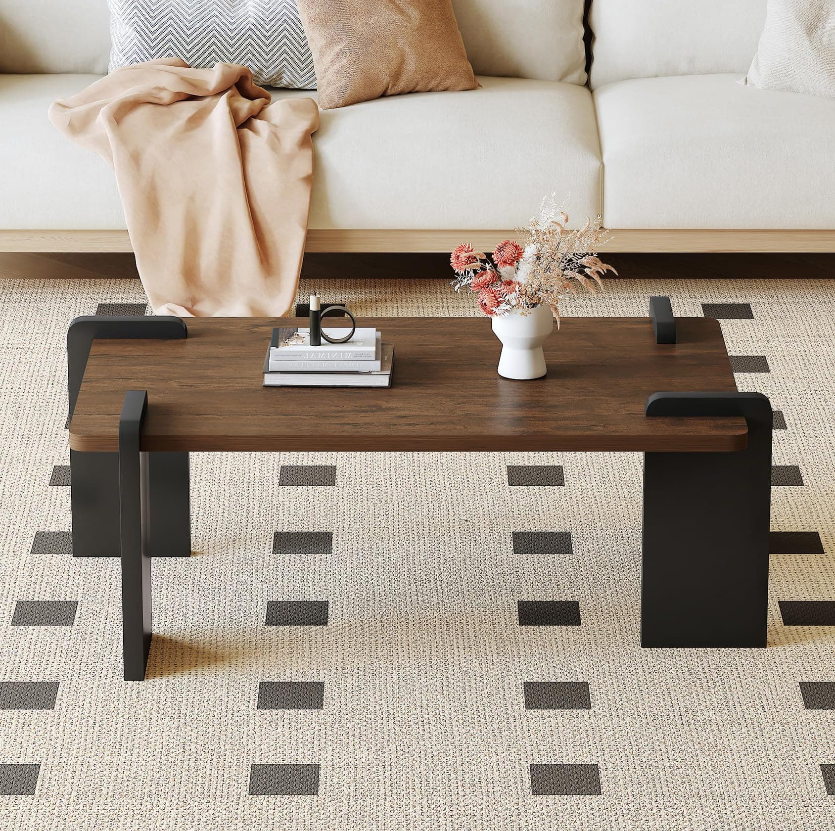 GreenForest Round Coffee Table — Rustic Industrial