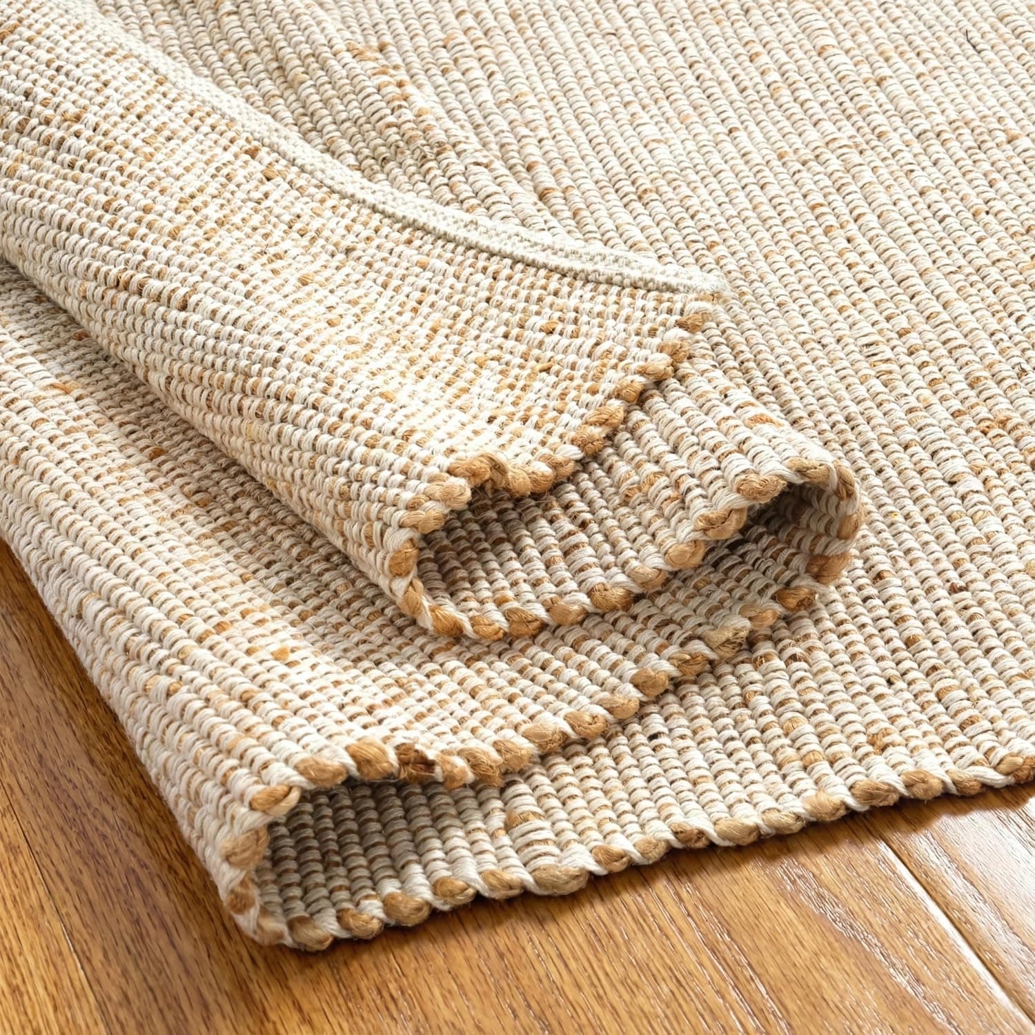 GRUHUM Jute Cotton Area Rug 5x8