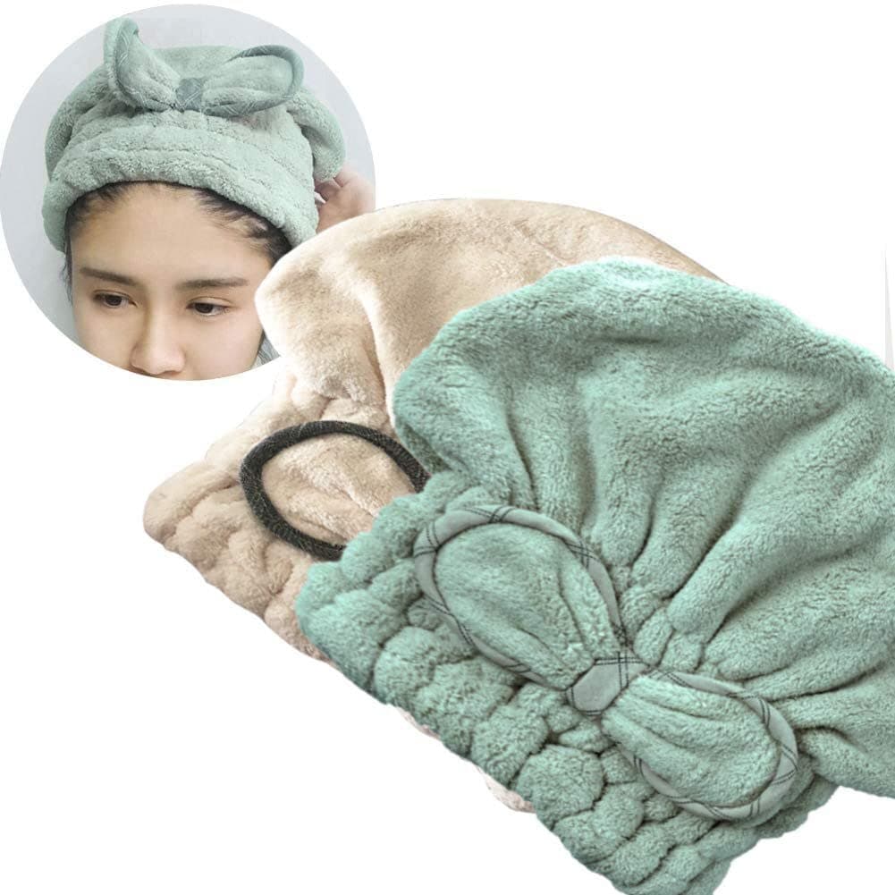 Microfiber Hair Drying Cap with Button Closure