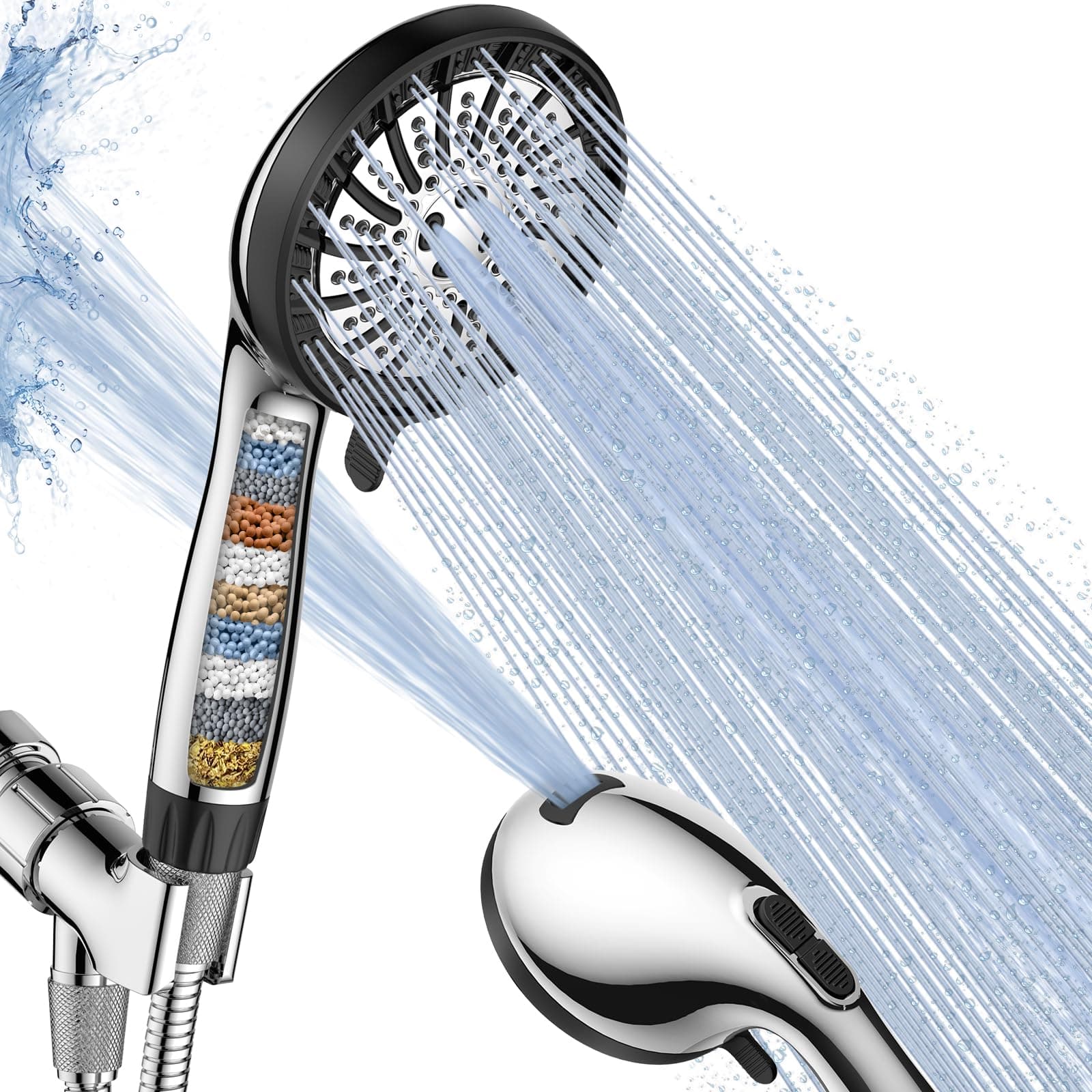 Handheld Showerhead with 60-Inch Hose, 5 Spray Settings