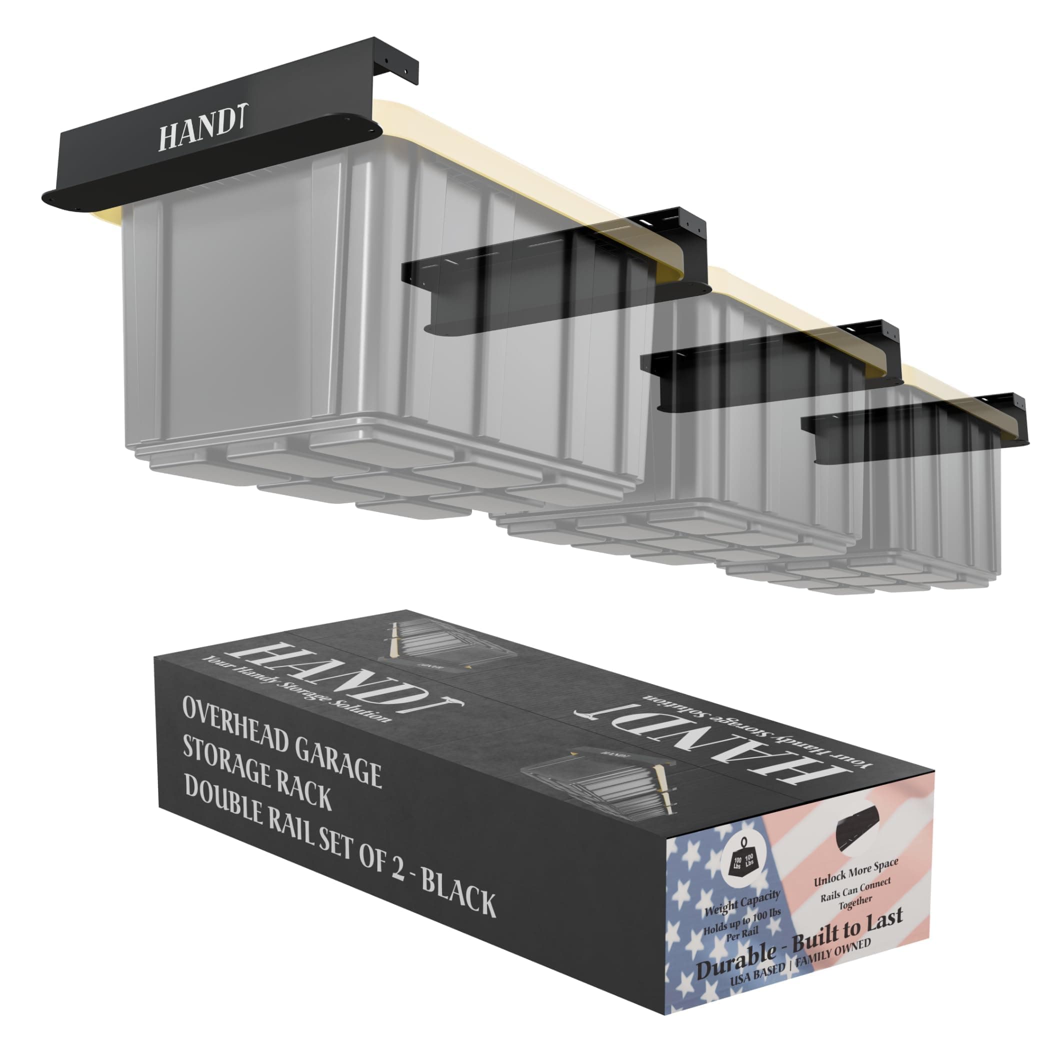 HANDT Overhead Garage Storage Rack Connectable