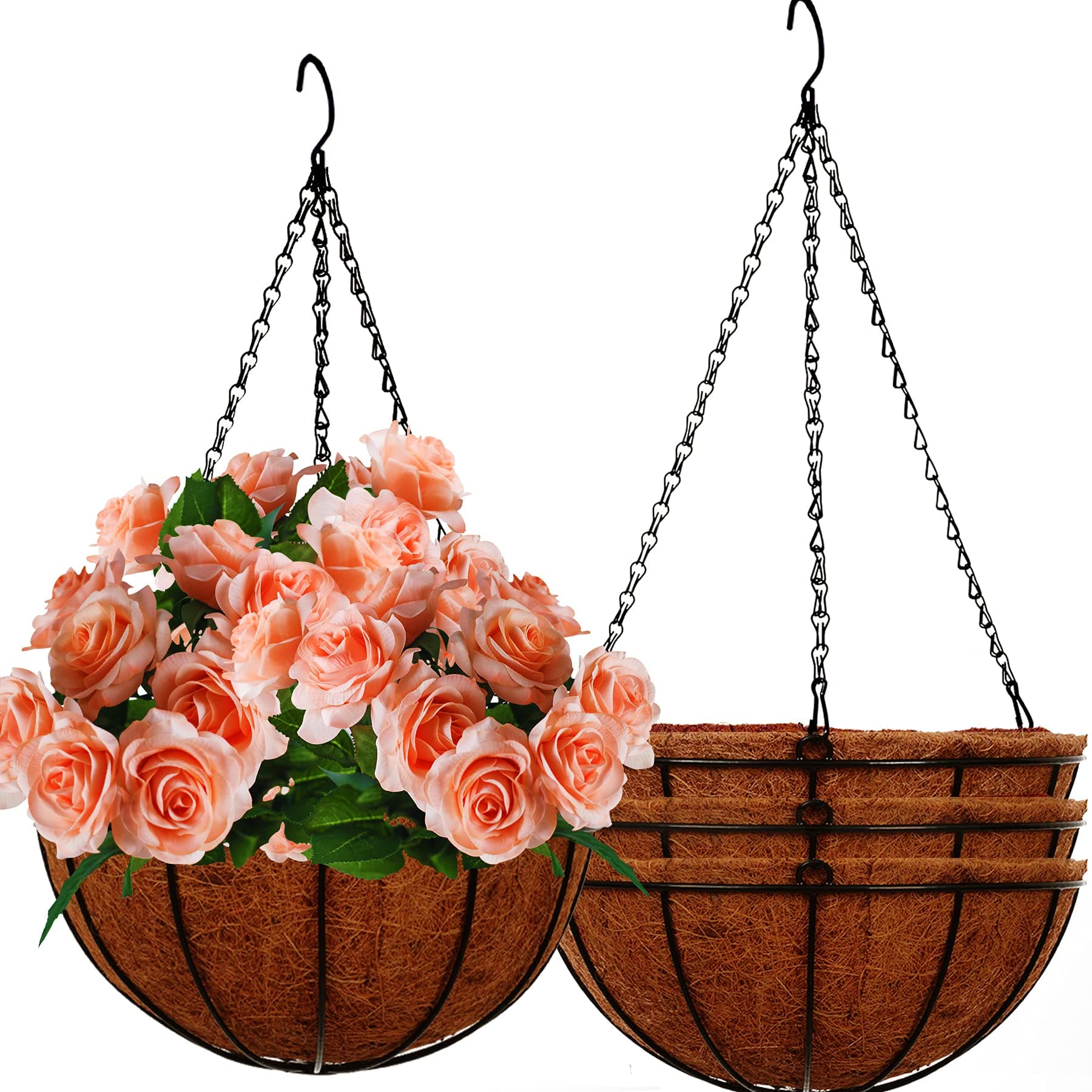 Sorbus Hanging Planter Baskets with Coir Liner (Set of 4)