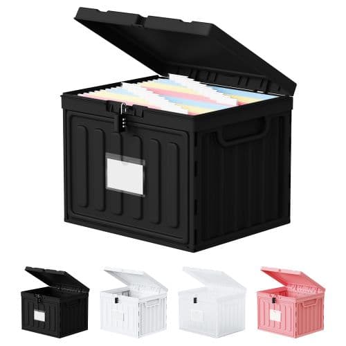 Hanging File Box with Lid and Rails (letter size)