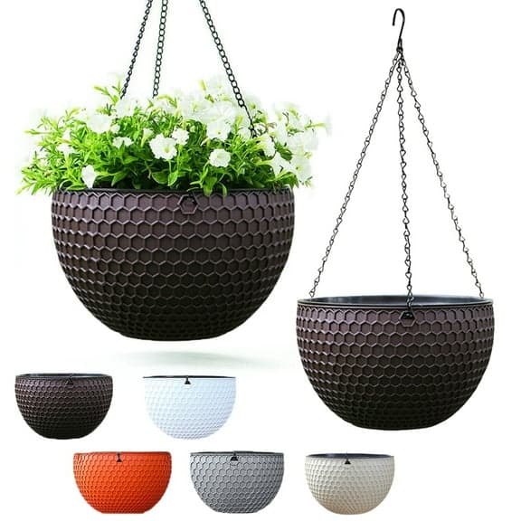 FEEDU Hanging Flower Baskets Set of 3 (10, 12, 14 inch)