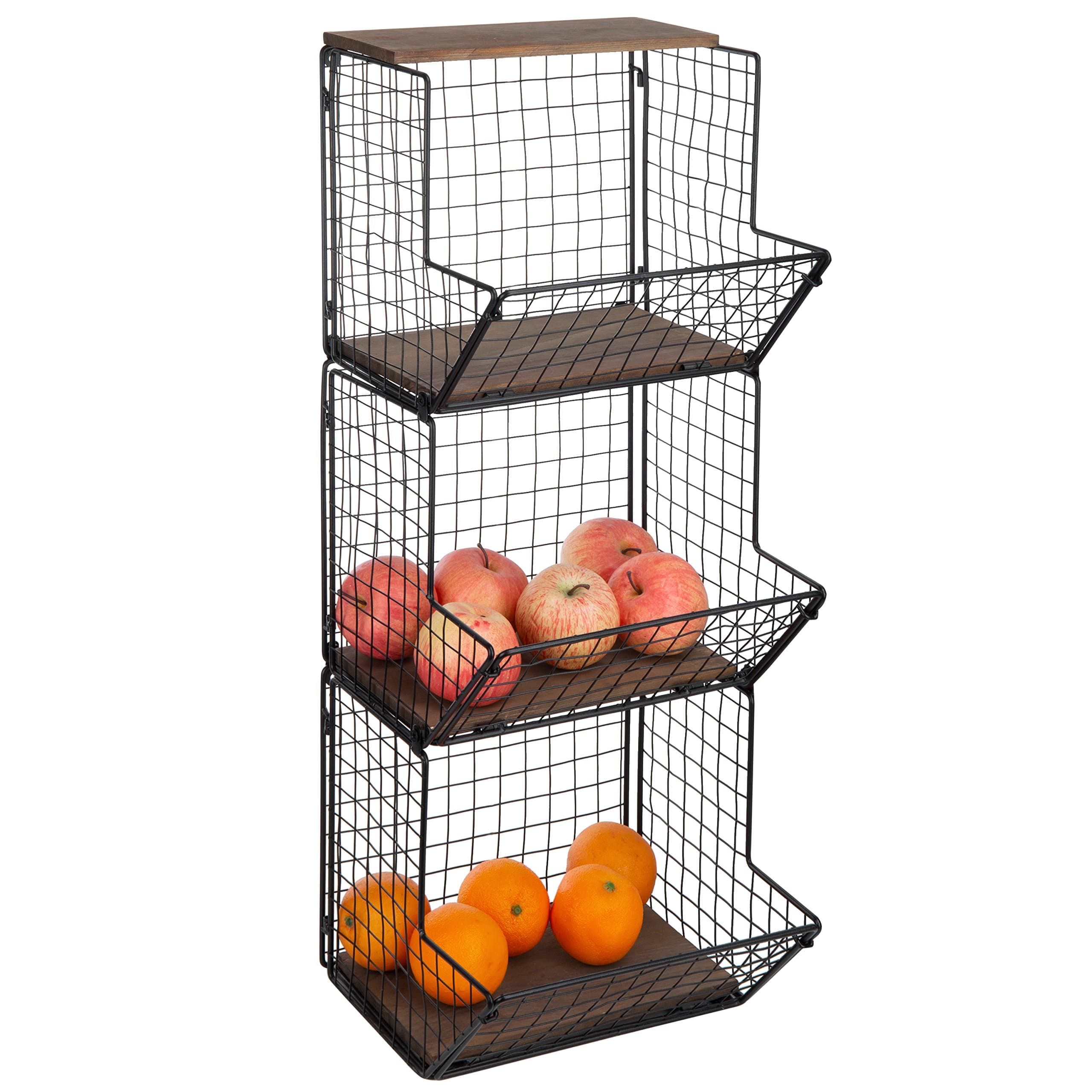 3-Tier Hanging Fruit Basket Stainless Steel Kitchen