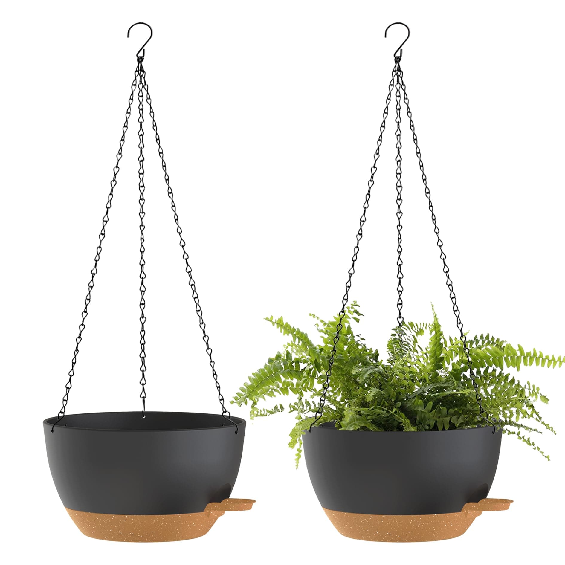 Ashman Hanging Planter Basket with Chain (Set of 2)