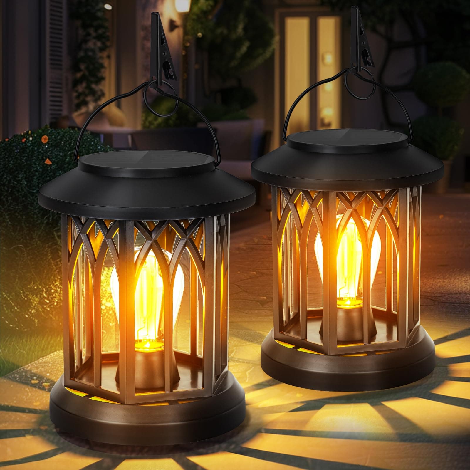 Decorative Hanging Solar Lanterns (2-Pack)
