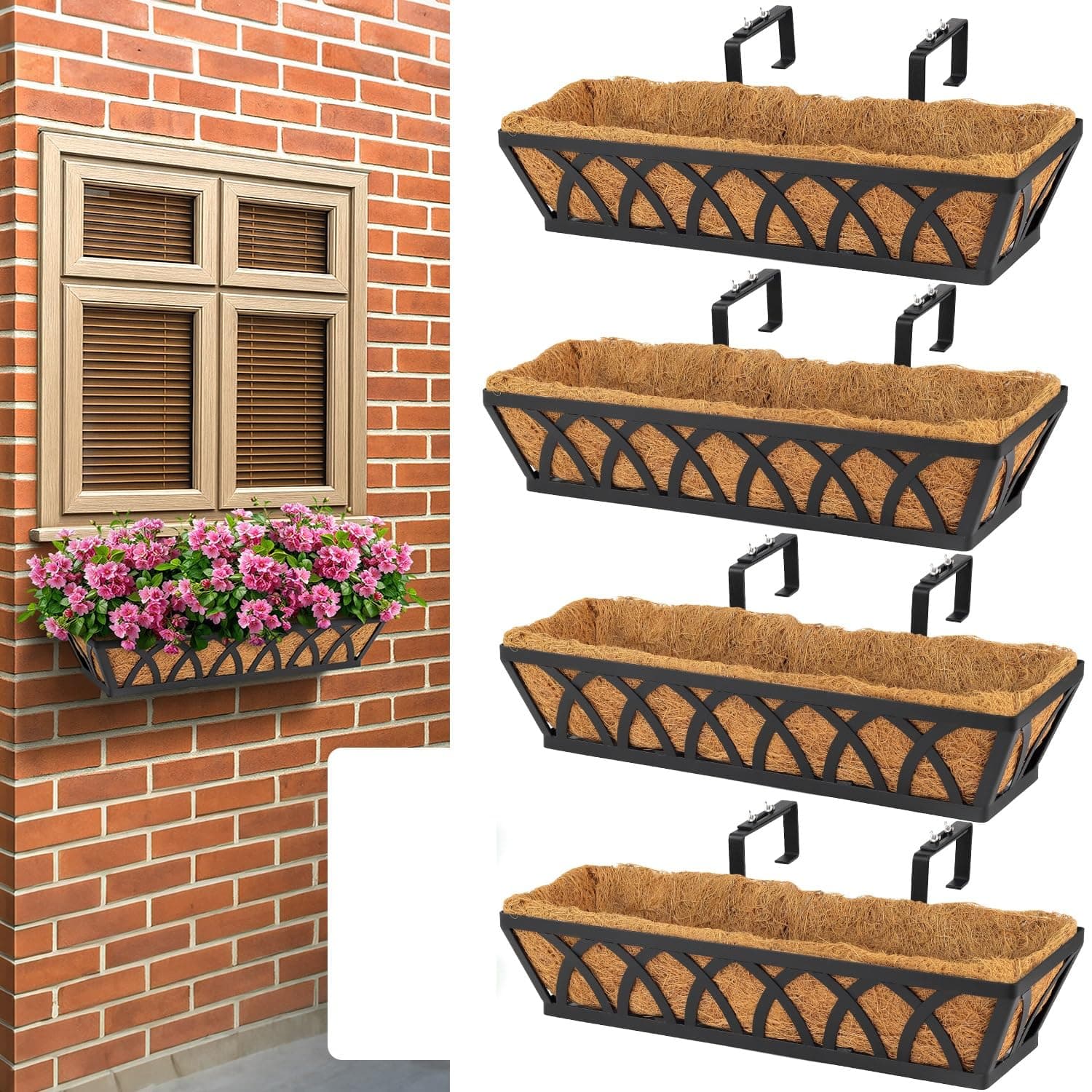 Railing-Mount Hanging Planter Box