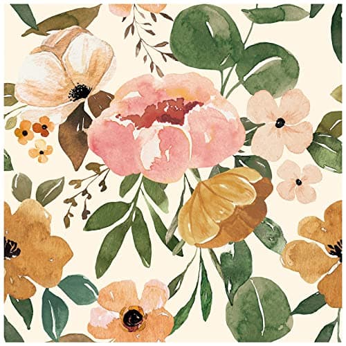 HaokHome Boho Removable Peel and Stick Wallpaper Floral